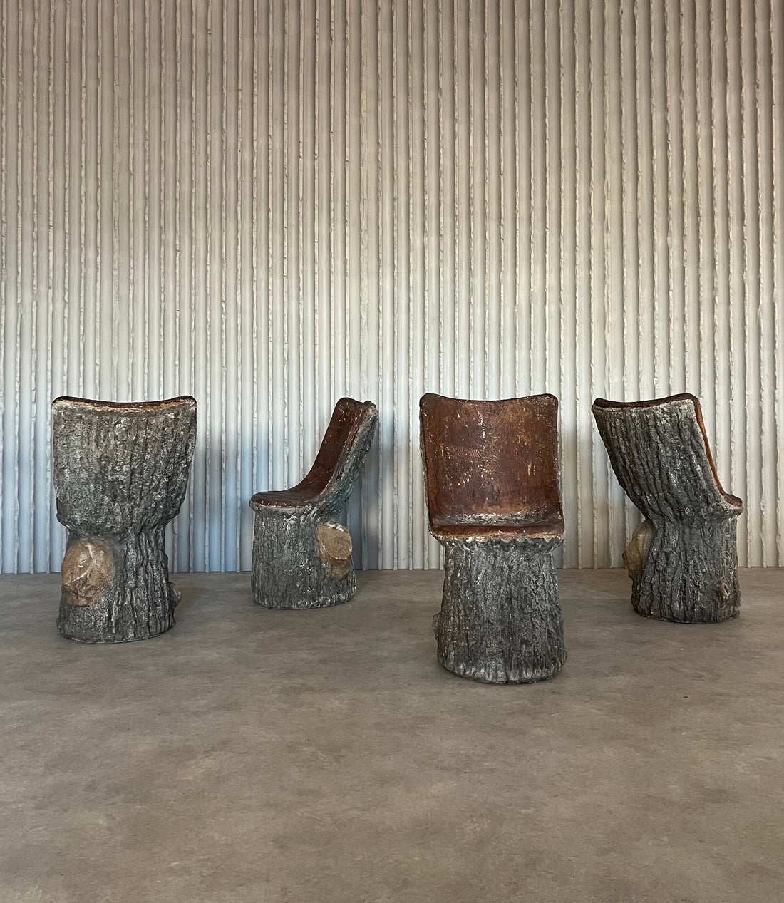 Italian Faux Bois Concrete Garden Chairs - Collectors - Net.Work